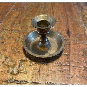 Mini Vintage Brass Candlestick Holder